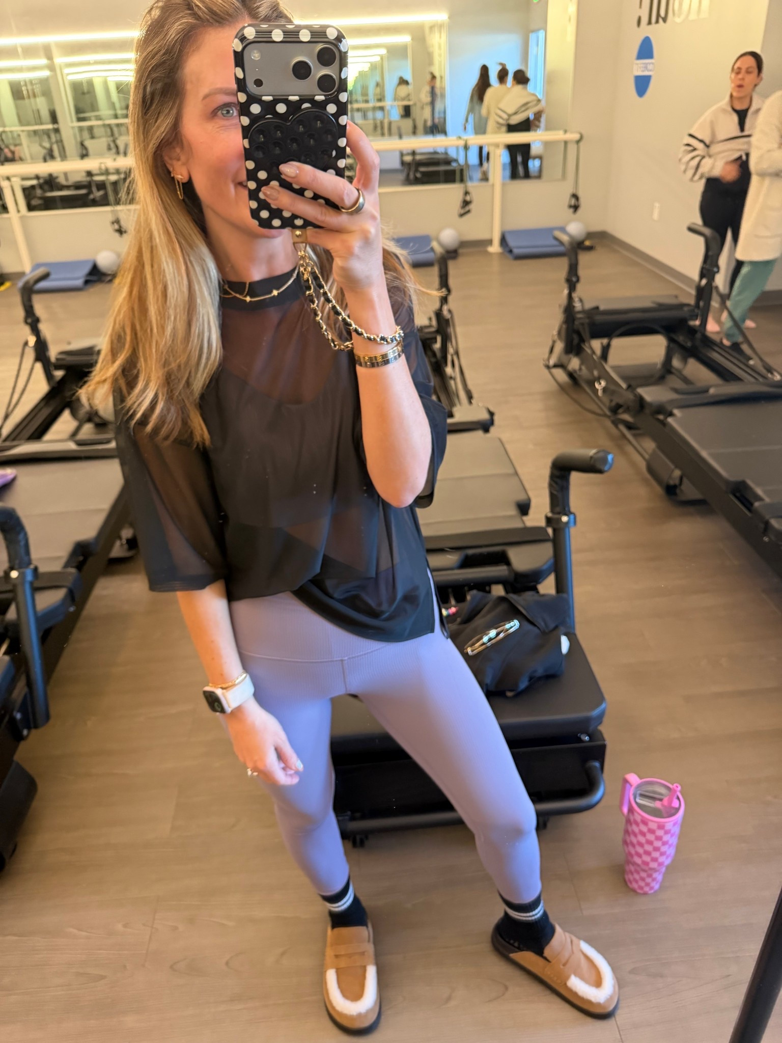 Happy Friday! Made it to Pilates 🙌🏻
Calia sheer workout top size small
Lululemon leggings size 4
lol a cloud bra size 6
Amazon grip socks 
Steve Madden shoes 

#LTKdayinmylife #LTKFindsUnder100 #LTKActive
