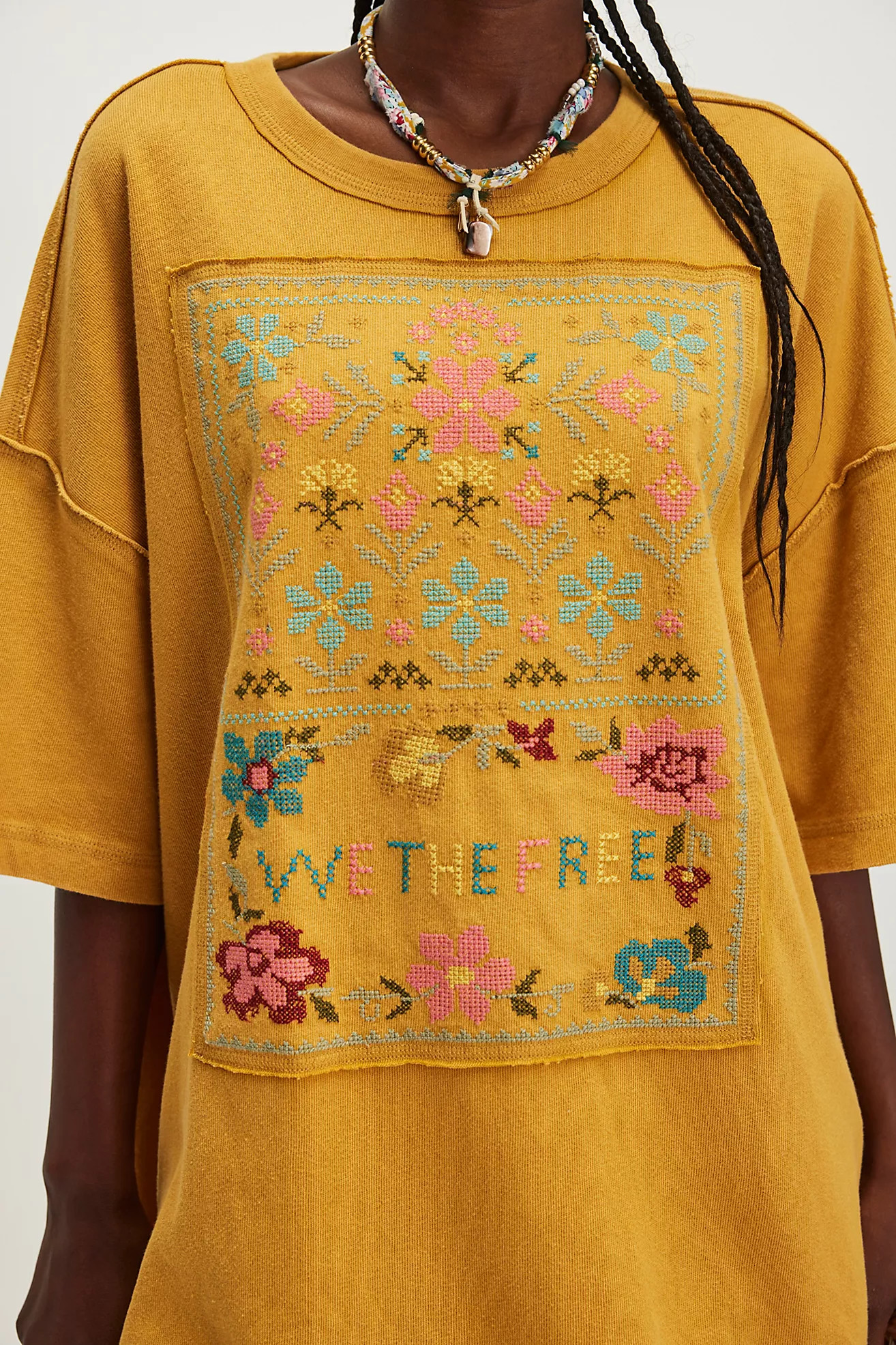We The Free Cross-Stitch Tee | Free People (Global - UK&FR Excluded)