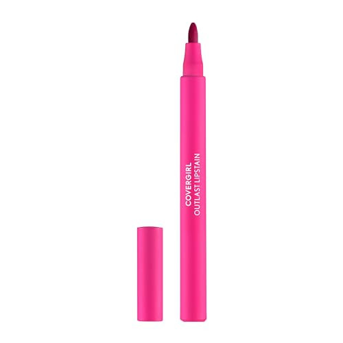 COVERGIRL Outlast, 15 Epic, Lipstain, Smooth Application, Precise Pen-Like Tip, Transfer-Proof, Satin Stained Finish, Vegan Formula, 0.06oz | Amazon (US)