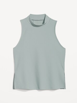PowerSoft Rib-Knit Mock-Neck Sleeveless Top for Women | Old Navy (US)
