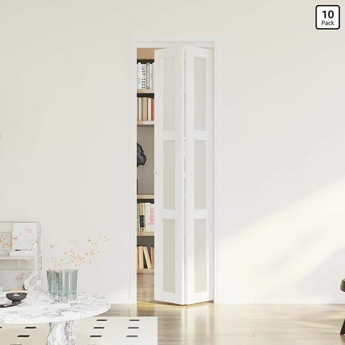Bi-Fold Door,3 Panel Frosted Glass Closet Door,for 24"×80" Opening,Suitable for Closets & Interi... | Amazon (US)