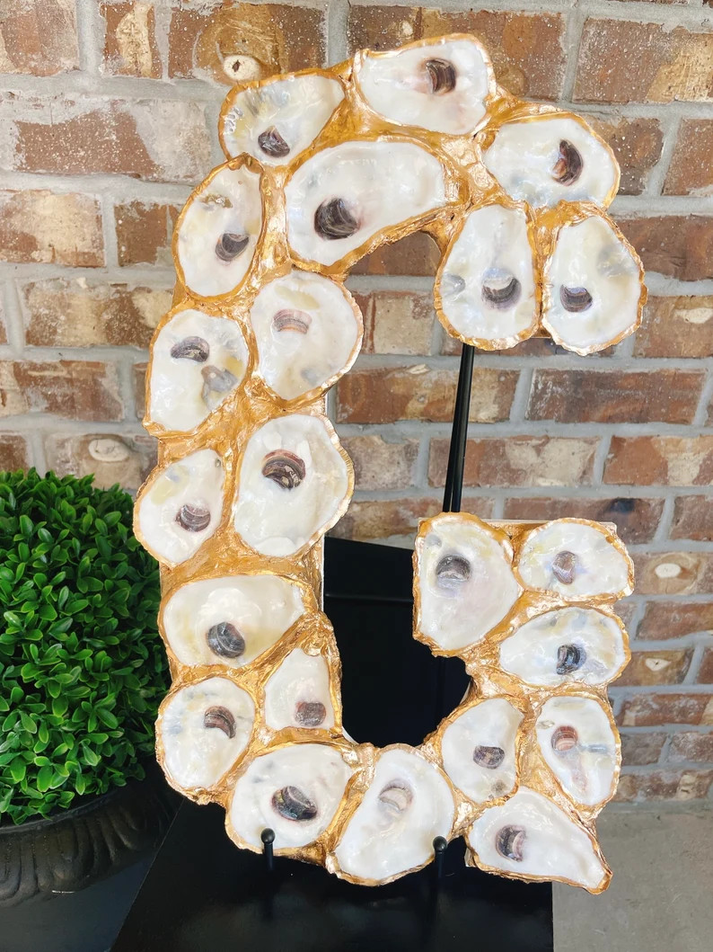 Oyster Shell Letter Decor - Etsy | Etsy (US)