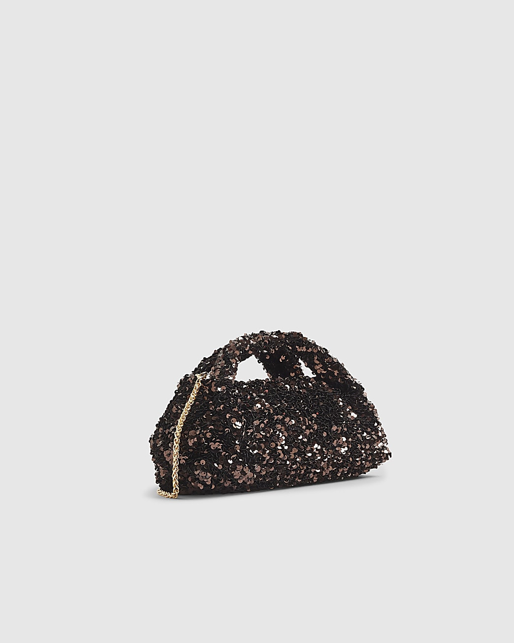 Brown Sequin Clutch Bag | River Island UK & IE