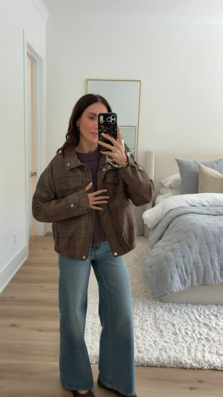 Sweater size S, jeans size 2. Jacket size S.

Target fall find 🤎 This plaid jacket + sweater + wide-leg jeans combo is such a good everyday fall look! 

Target finds, Target fashion, Target jacket, plaid jacket, fall sweater, wide leg jeans, women’s fall outfit, fall fashion finds, casual fall style, Target outfit ideas, denim outfit, fall layering, affordable fall fashion, everyday fall outfit, fall wardrobe essentials

#LTKootd #LTKOver40