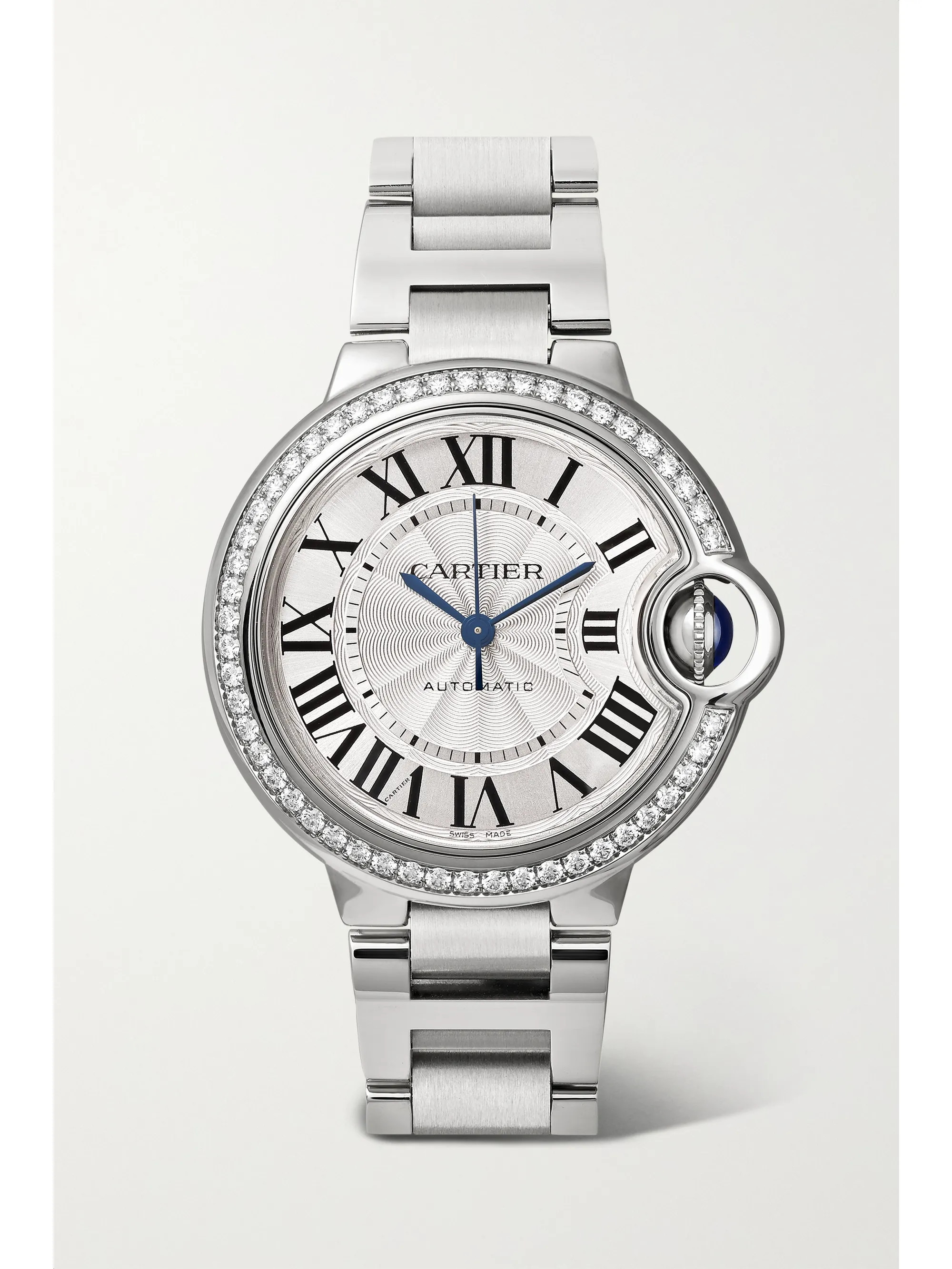 Ballon Bleu de Cartier Automatic 36mm stainless steel and diamond watch | NET-A-PORTER (US)