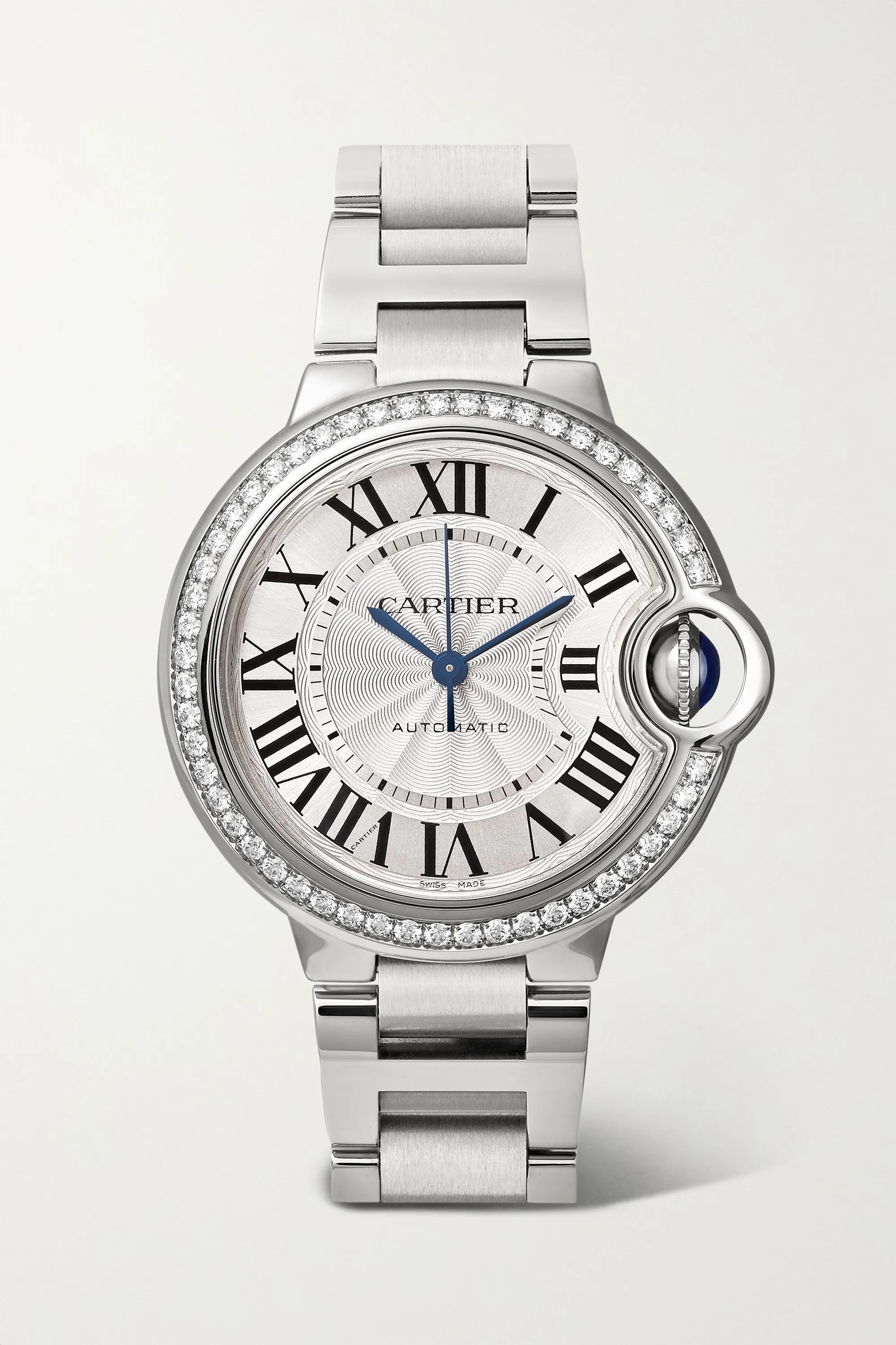 Ballon Bleu de Cartier Automatic 36mm stainless steel and diamond watch | NET-A-PORTER (US)