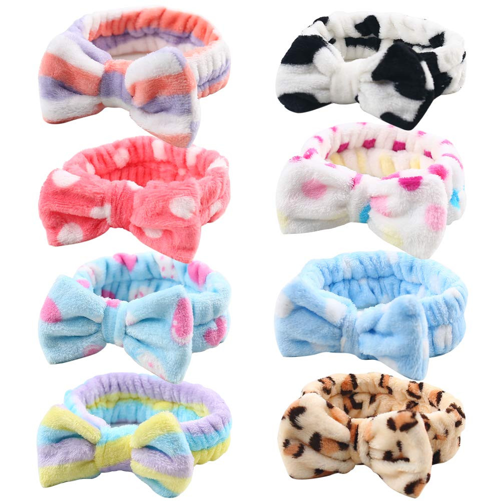 Bow Hair Band, Soft Carol Fleece Hairlace Headband Turban Bowknot Bow Makeup Shower Headbands Hea... | Amazon (US)