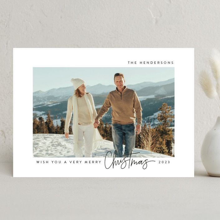 "Very Merry Christmas" - Customizable Holiday Photo Cards in Black by Kristen Magee. | Minted