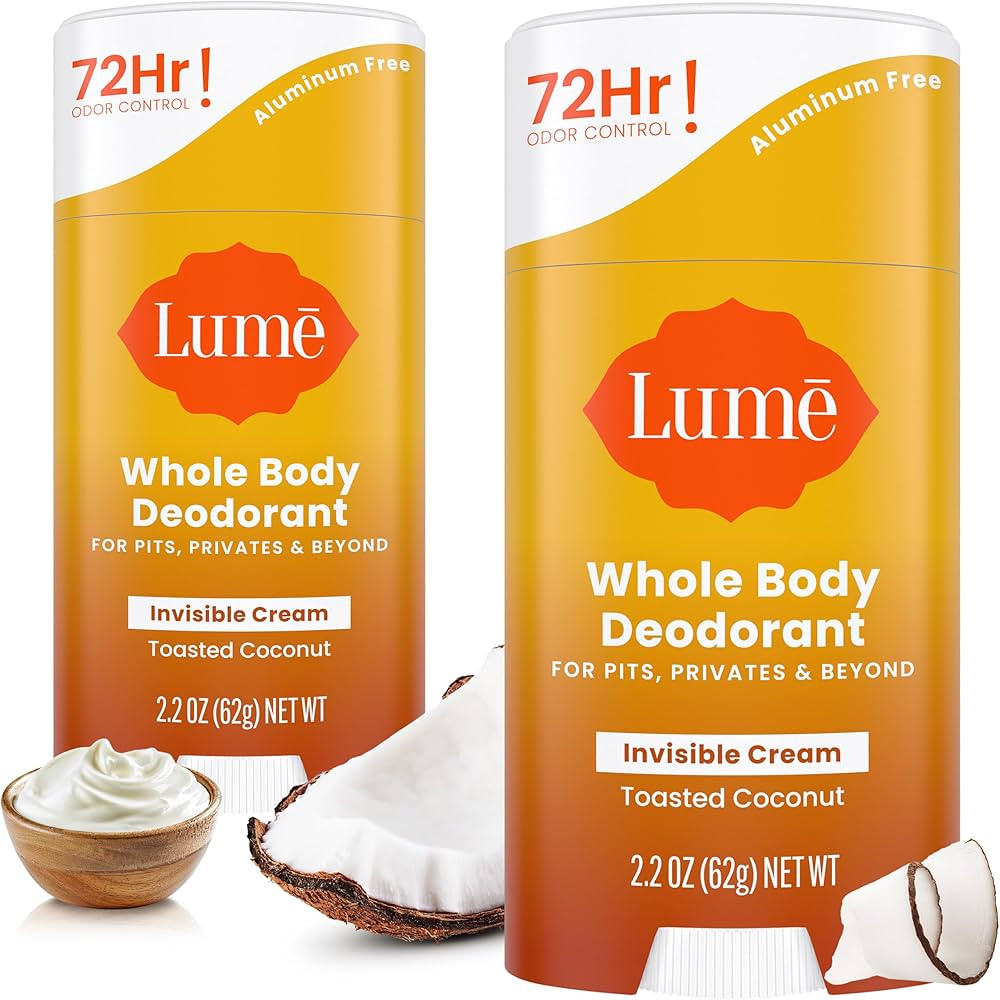 Lume Whole Body Deodorant - Invisible Cream Stick - 72 Hour Odor Control - Aluminum Free, Baking ... | Amazon (US)
