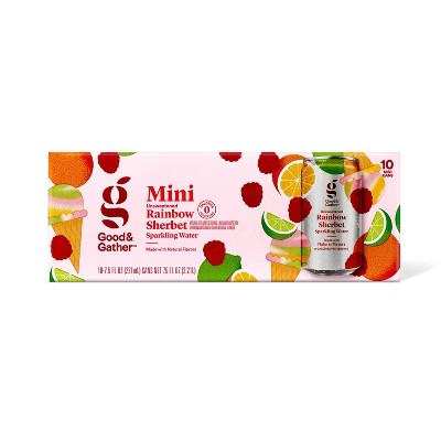 Rainbow Sherbet Sparkling Water - 10pk/7.5 fl oz Cans Good & Gather™ | Target