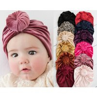 Baby Turban Hat, Girl Velvet Turban, Top Knot Stretchy Headband, Infant Velvet Newborn | Etsy (US)