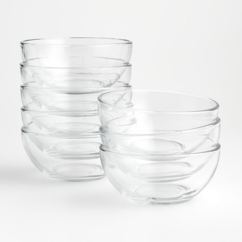 Moderno Glass Bowls, Set of Eight + Reviews | Crate & Barrel | Crate & Barrel