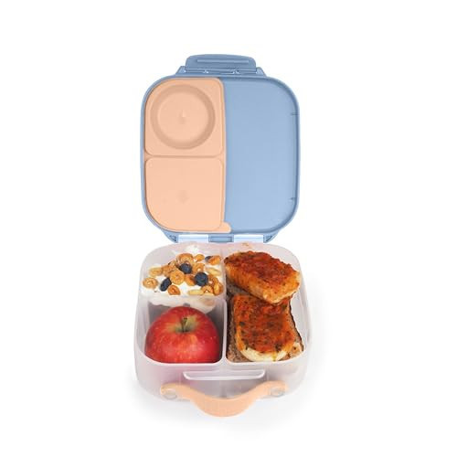 b.box Mini Lunch Box for Kids: Lightweight Bento Box, Lunch Snack Container with 2 Leak Proof Compartments. Ages 3+ School Supplies, BPA Free (Feelin' Peachy, 4¼ cup capacity) | Amazon (US)