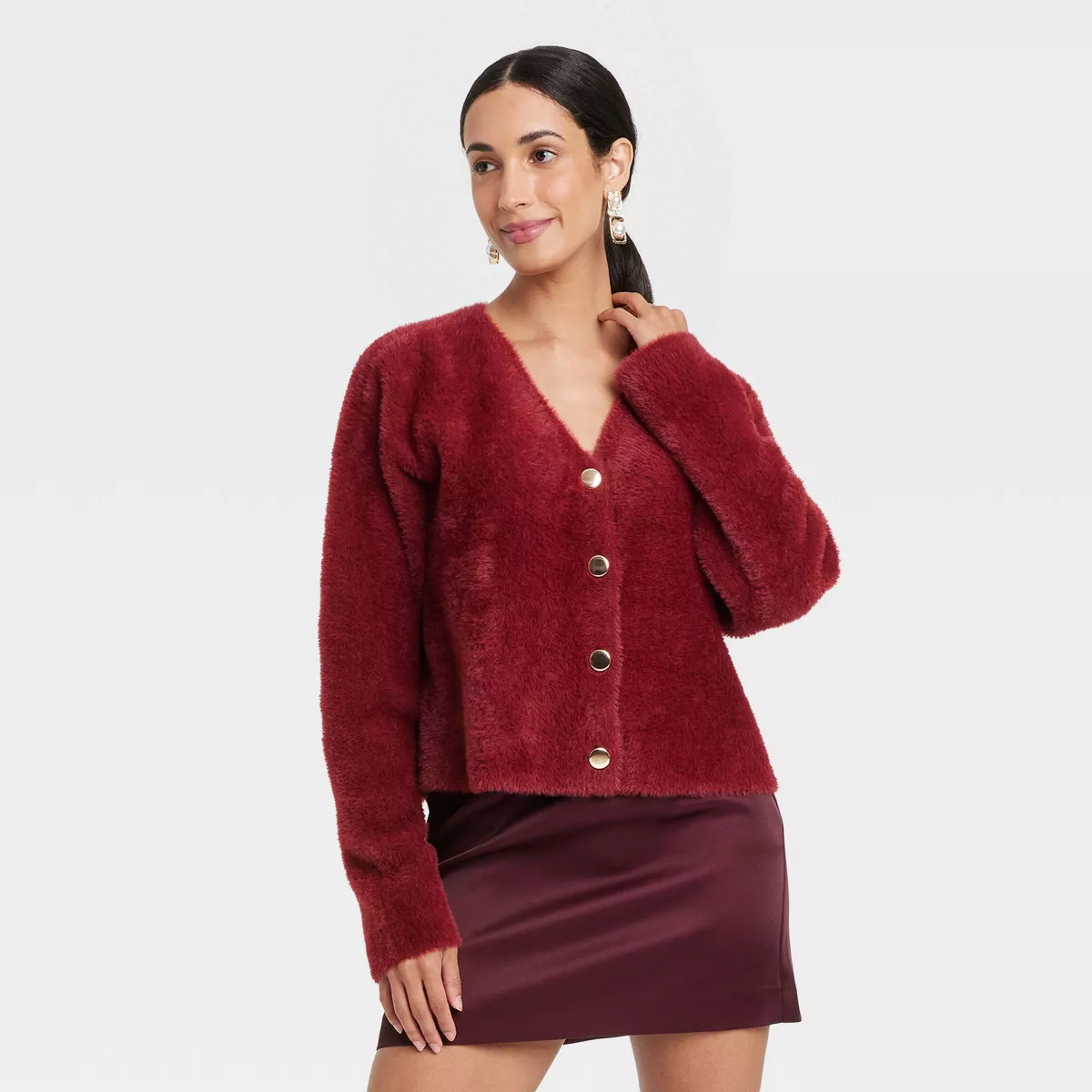 Women's Fuzzy Party Cardigan - A New Day™ | Target