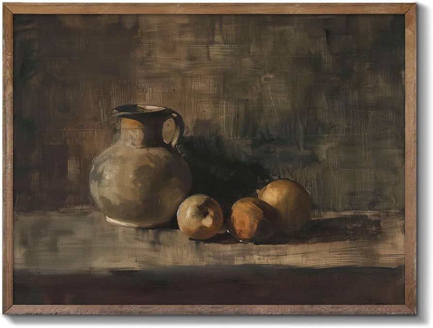 XOCUUI Farmhouse Still Life Picture Living Room - Rustic Vintage Decor for Bedroom - Peach Fruit ... | Amazon (US)