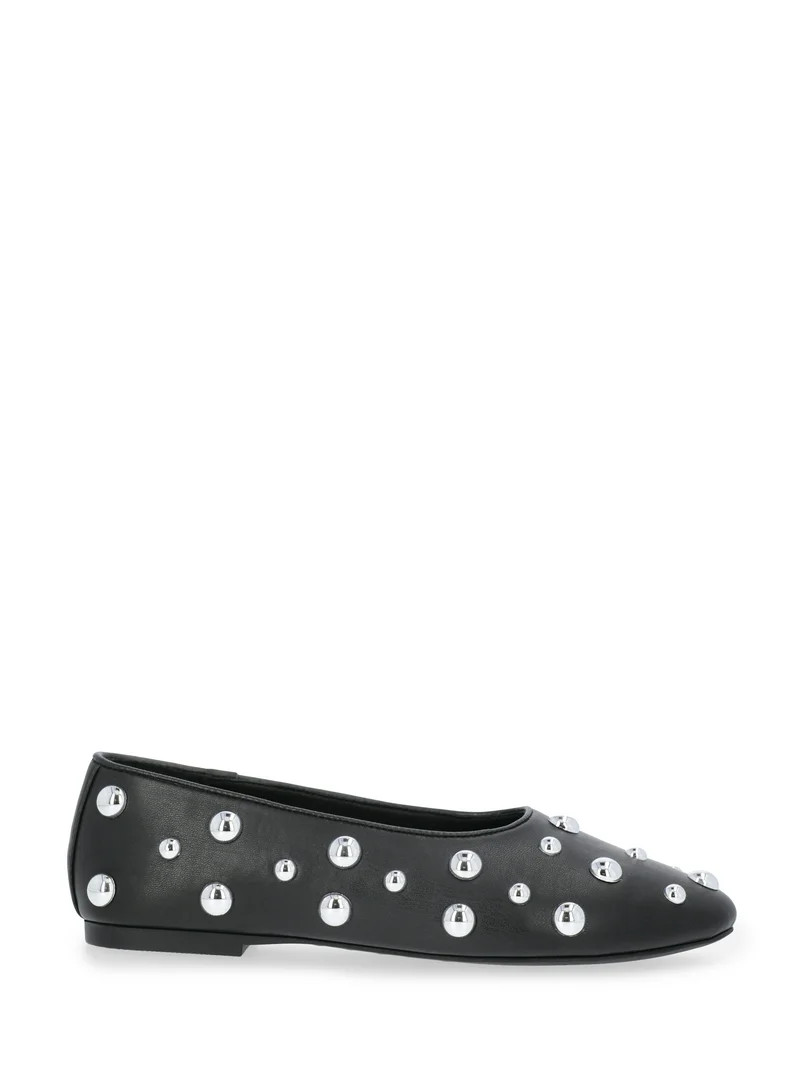 Scoop Women's Studded Faux Leather Ballet Flats | Walmart (US)