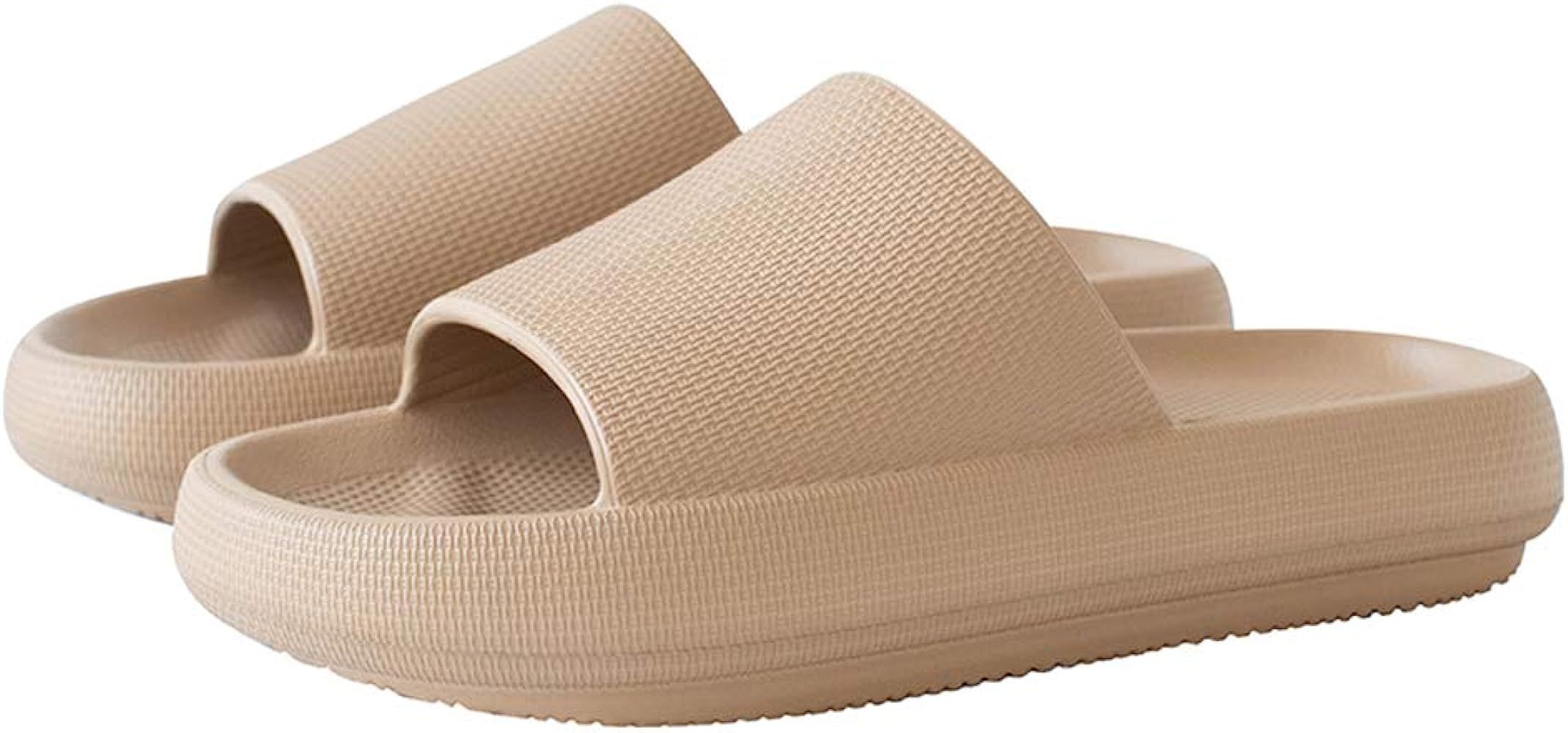 Slippers for Women and Men Shower Quick Drying Bathroom Sandals Open Toe Soft Cushioned Extra Thi... | Amazon (US)