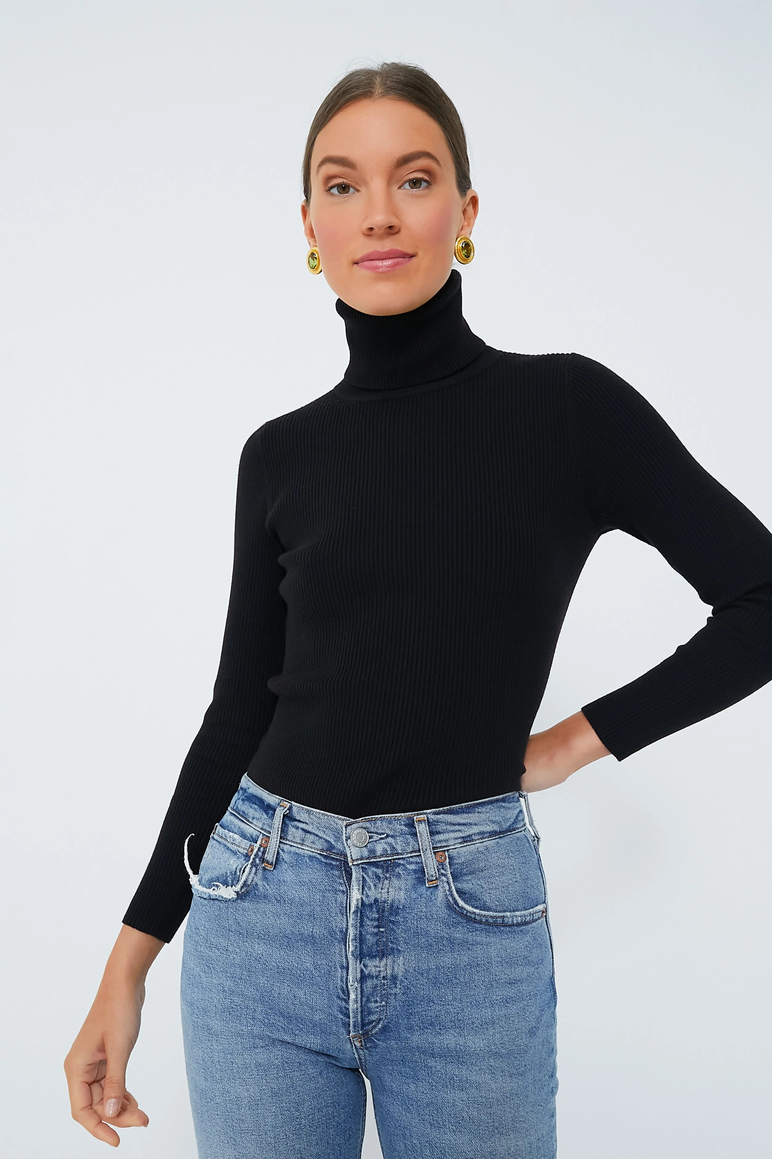 Black Arlo Ribbed Turtleneck | Tuckernuck (US)