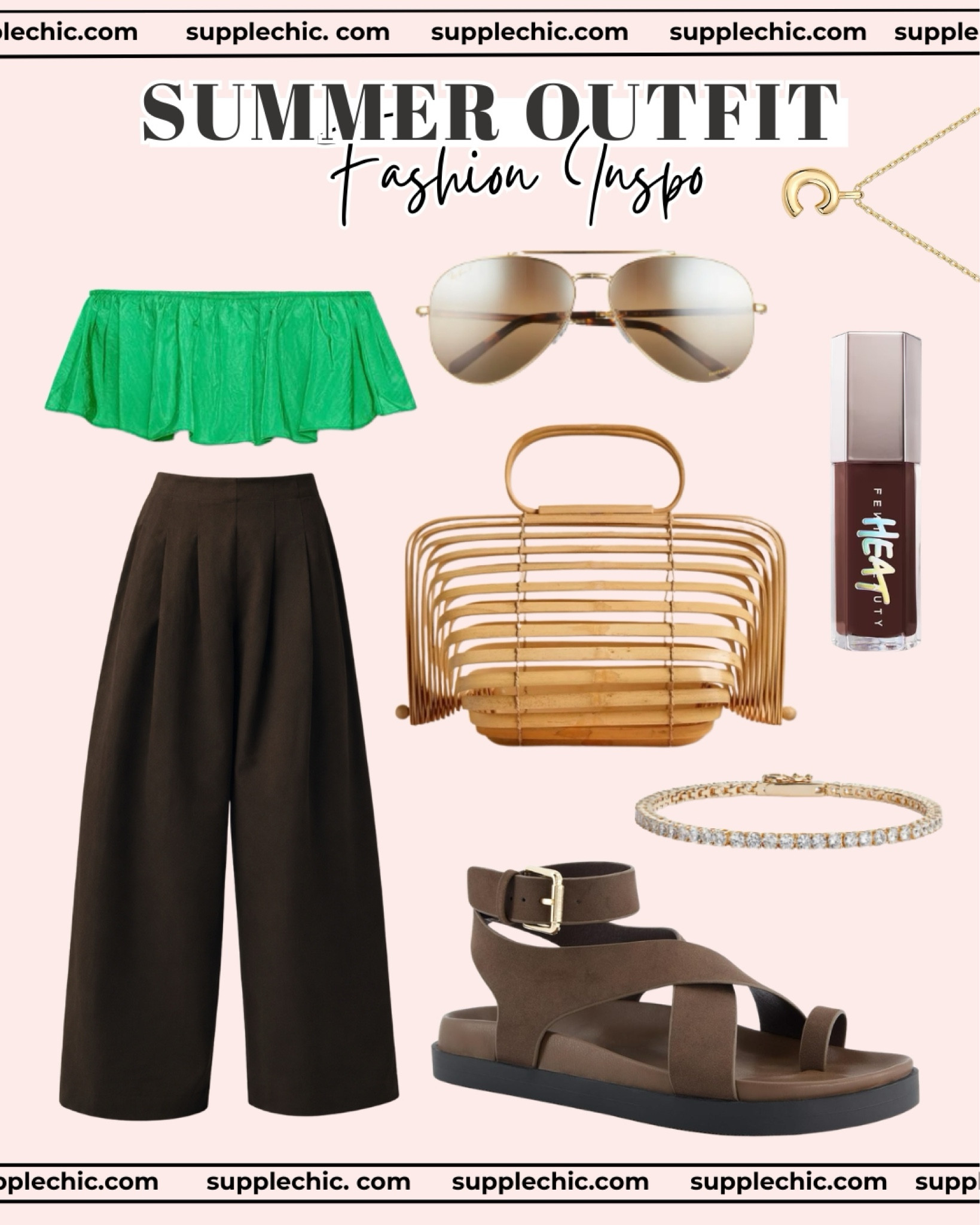 An elevated summer outfit featuring wide-leg pants, statement accessories, and easy vacation-ready style that works from brunch to dinner. #SummerOutfitIdeas
#WideLegPants
#VacationStyle
#RichAuntieStyle
#PlusSizeFashion
#SummerFashion
#LTKStyle
#BrunchOutfit
#EffortlessStyle
#FashionInspo

#LTKSeasonal #LTKMidsize #LTKootd