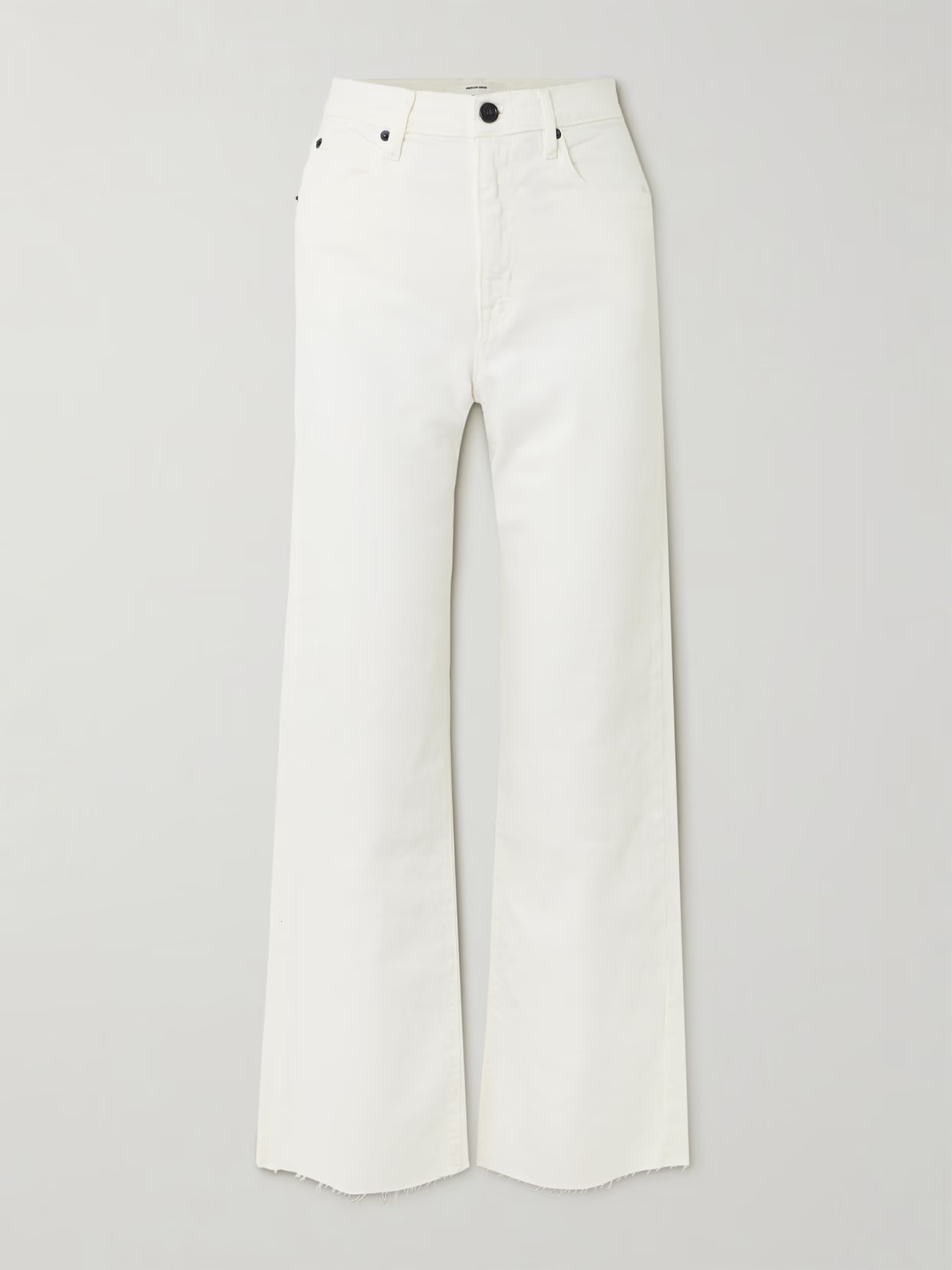 SLVRLAKE - Grace Frayed High-rise Wide-leg Jeans - White | NET-A-PORTER (US)
