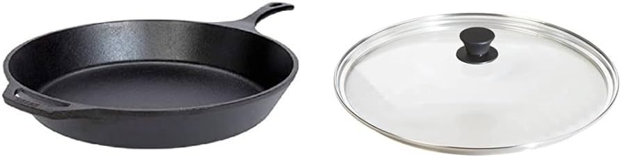Lodge 15 Inch Cast Iron Pre-Seasoned Skillet with Tempered Glass Lid | Amazon (US)