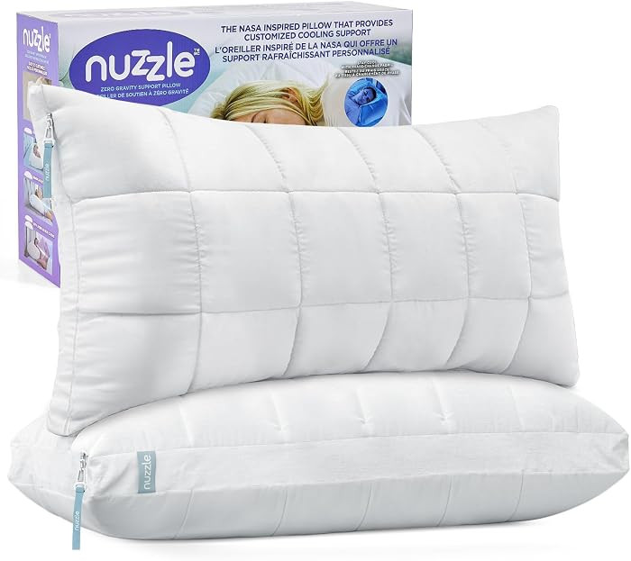 Nuzzle Pillows King Size Set of 2 Adjustable Firm Pillows, Luxury Hotel Collection Bed Pillows \u... | Amazon (US)