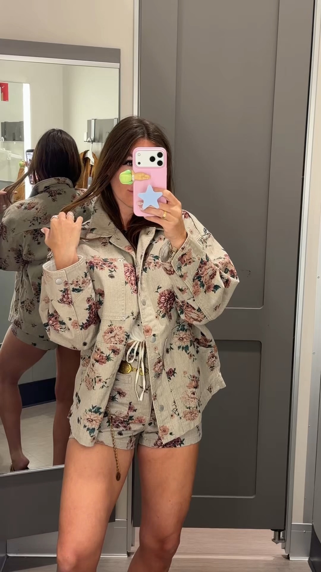 the PERFECT western denim set for spring!! with a pair of cowboy boots this would absolutely eat 👢shorts run true to size, I’m wearing my usual 8. Top is very oversized - this is a medium but I love the baggy fit 

#LTKspringtrends #LTKootd #LTKMidsize