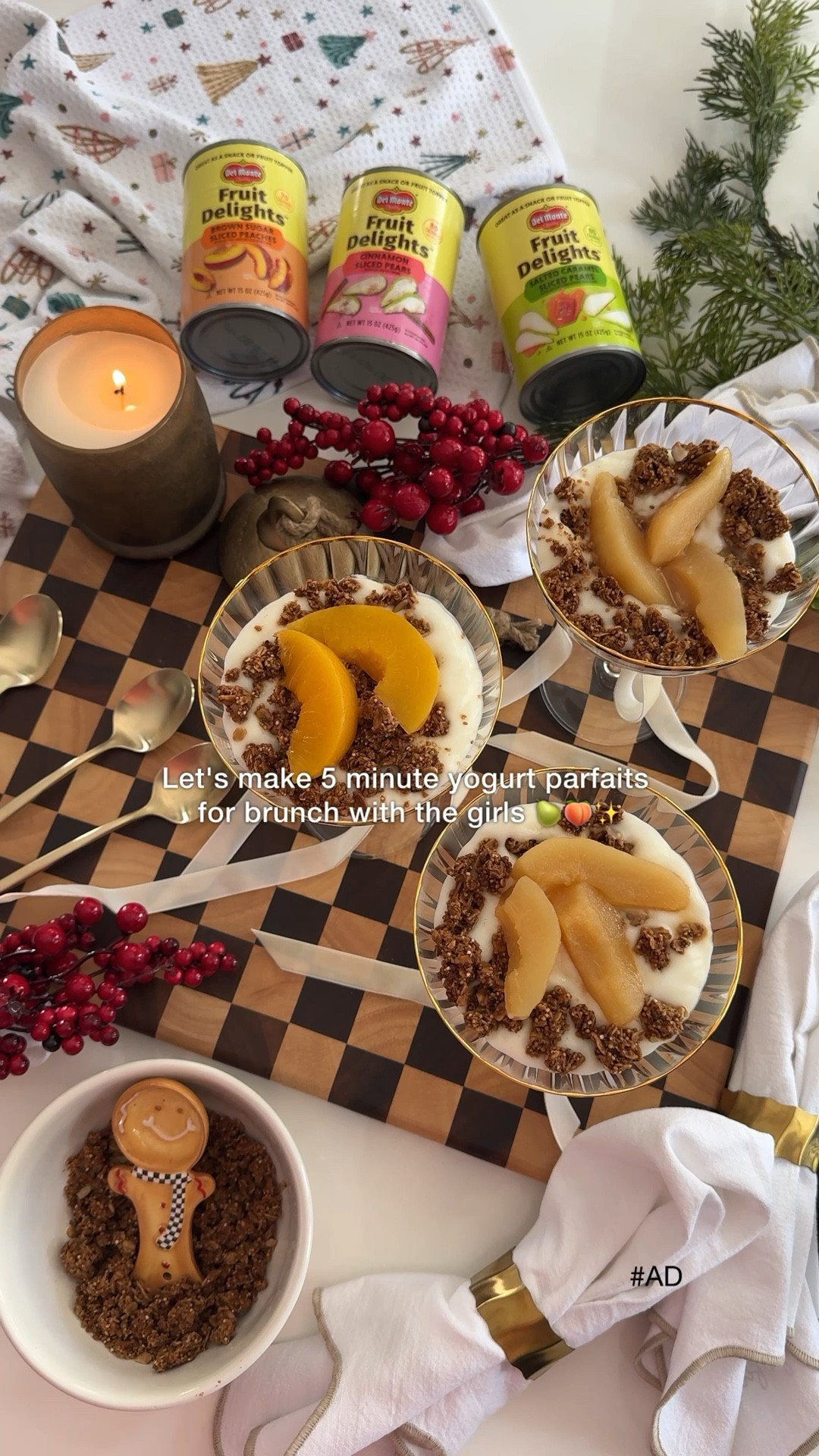 #ad These 5 minute yogurt parfaits are pear-fect for hosting in a pinch. Brown Sugar Sliced Peaches, Salted Caramel Sliced Pears, and Cinnamon Sliced Pears from @delmonte  are delicious on their own or as an easy topper. Anyone #CanDo these! They're an excellent addition to your pantry for effortless entertaining this holiday season.

Available @walmart in-store and online.

Right now you can get $.50 off
new Del Monte® Fruit Delights at Walmart through Ibotta while supplies last. The offer will be applied automatically if you shop on Walmart.com, or you can redeem it in the Ibotta app after shopping in store at your local Walmart.

@delmonte #DelMonte #Walmart



#LTKfoodie #LTKdayinmylife #LTKHoliday