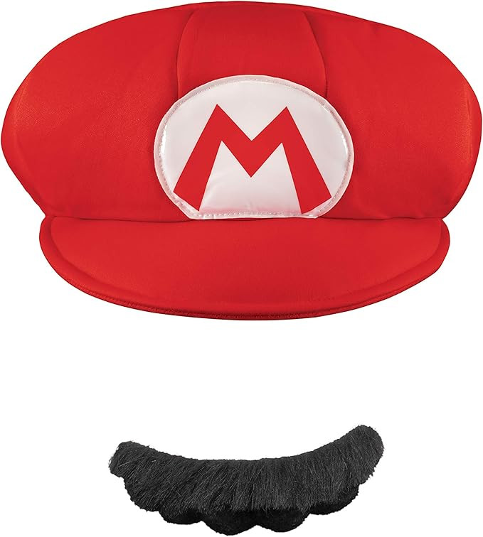 Super Mario Bros. Mario Adult Costume Hat & Mustache One Size | Amazon (US)