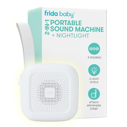 Frida Baby 2-in-1 Portable Sound Machine for Baby + Nightlight | White Noise Sound Machine for Baby with 5 Soothing Sounds & 3 Nightlight Modes | Travel Sound Machine Attaches to Strollers, Car Seats | Amazon (US)