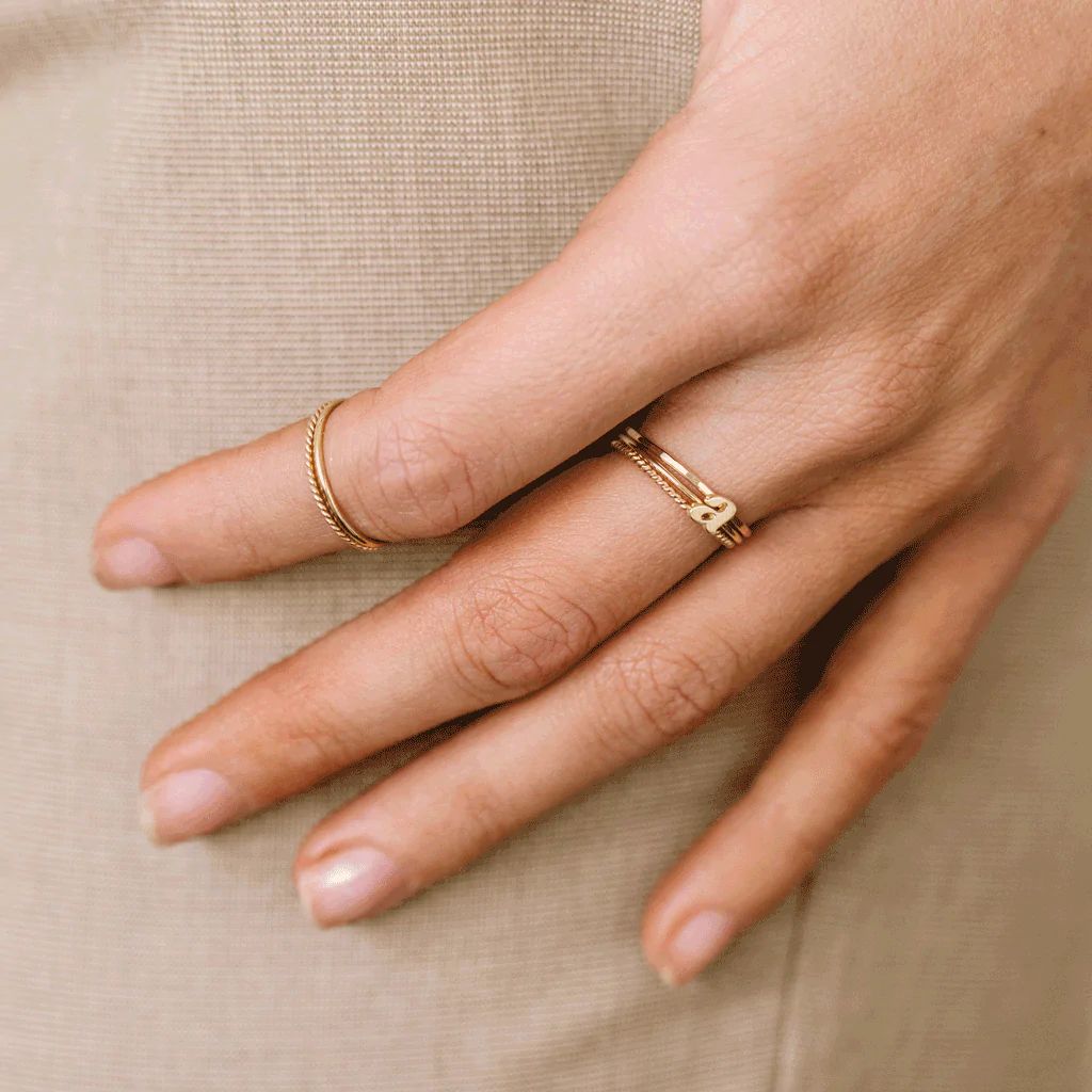 Solid Gold Letter Ring | Made by Mary (US)