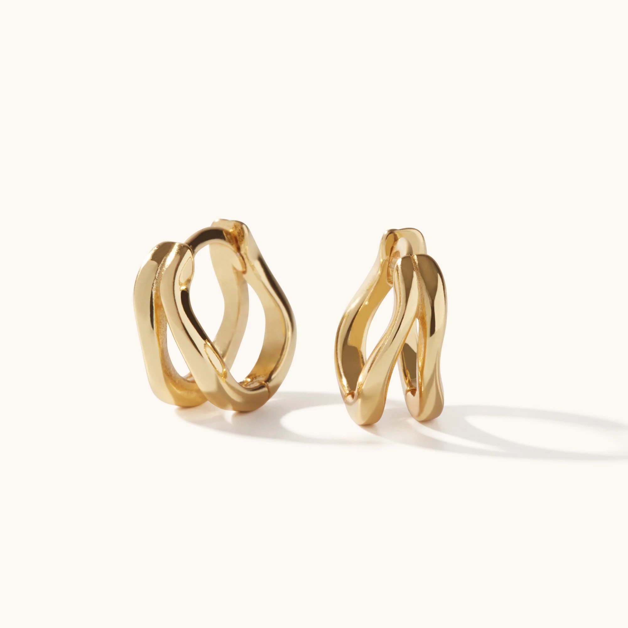 Wavy Hoops Gold | Muru Jewellery.