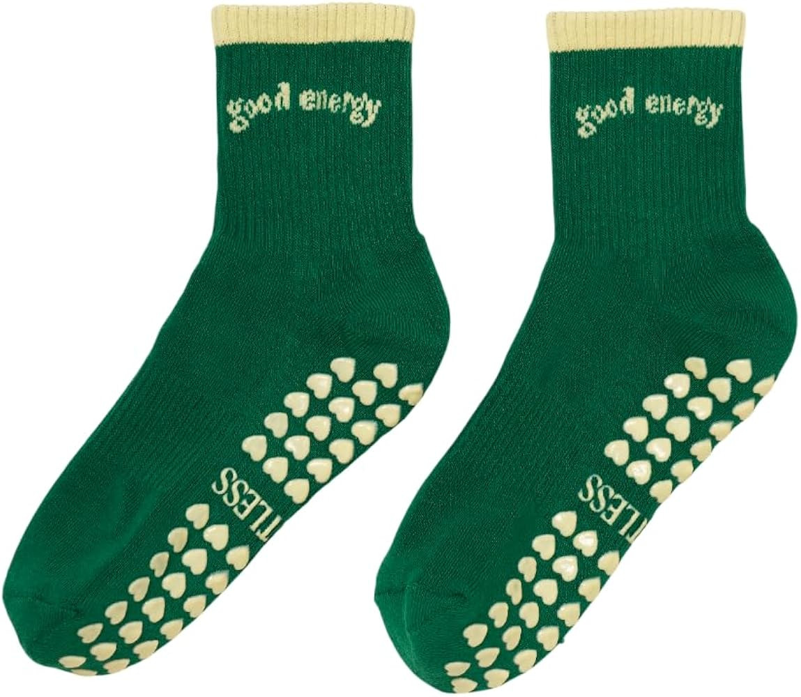 Shapes Studio Crew Half Calf Grip Socks, Cutest Fruits Pilates Socks, Ruffle socks, Non-Slip, Bar... | Amazon (US)