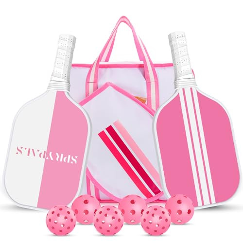 Pickleball Paddles with Pickleball Bag,USAPA Approved Lightweight Fiberglass Pickleball Set of 2 with 6 Pickleballs,Pickleball Rackets with Ergonomic Grip Gifts for Women Men Beginners Professional | Amazon (US)