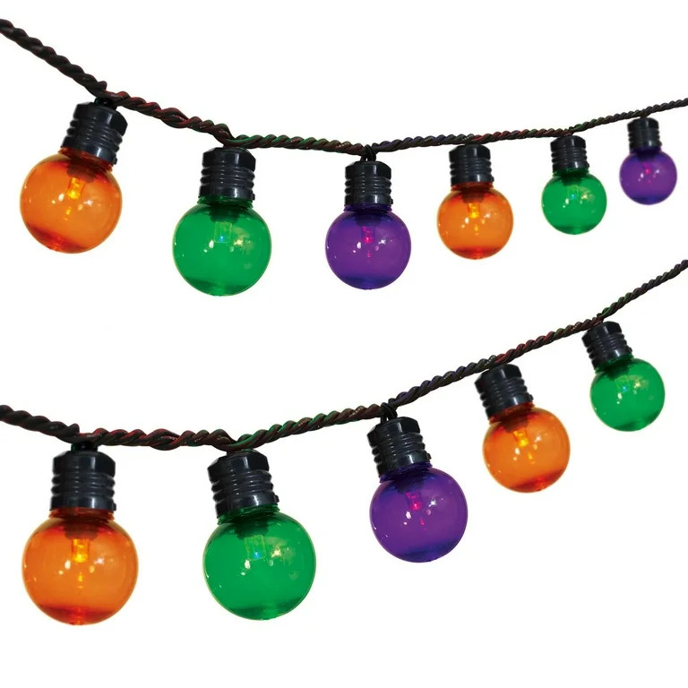 Halloween 70-Count Indoor/Outdoor Multicolor LED G30 Globe Lights, 21', Way To Celebrate | Walmart (US)
