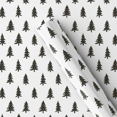 20 sq ft Trees with Gold Metallic Snow Christmas Gift Wrap White - Wondershop™ | Target