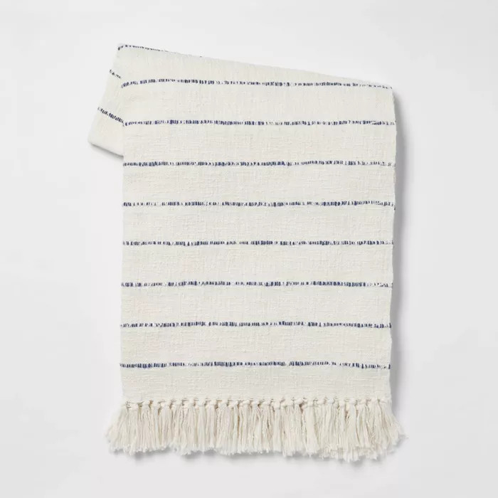 Cotton Woven Striped Throw Blanket with Frayed Edges - Threshold™ | Target