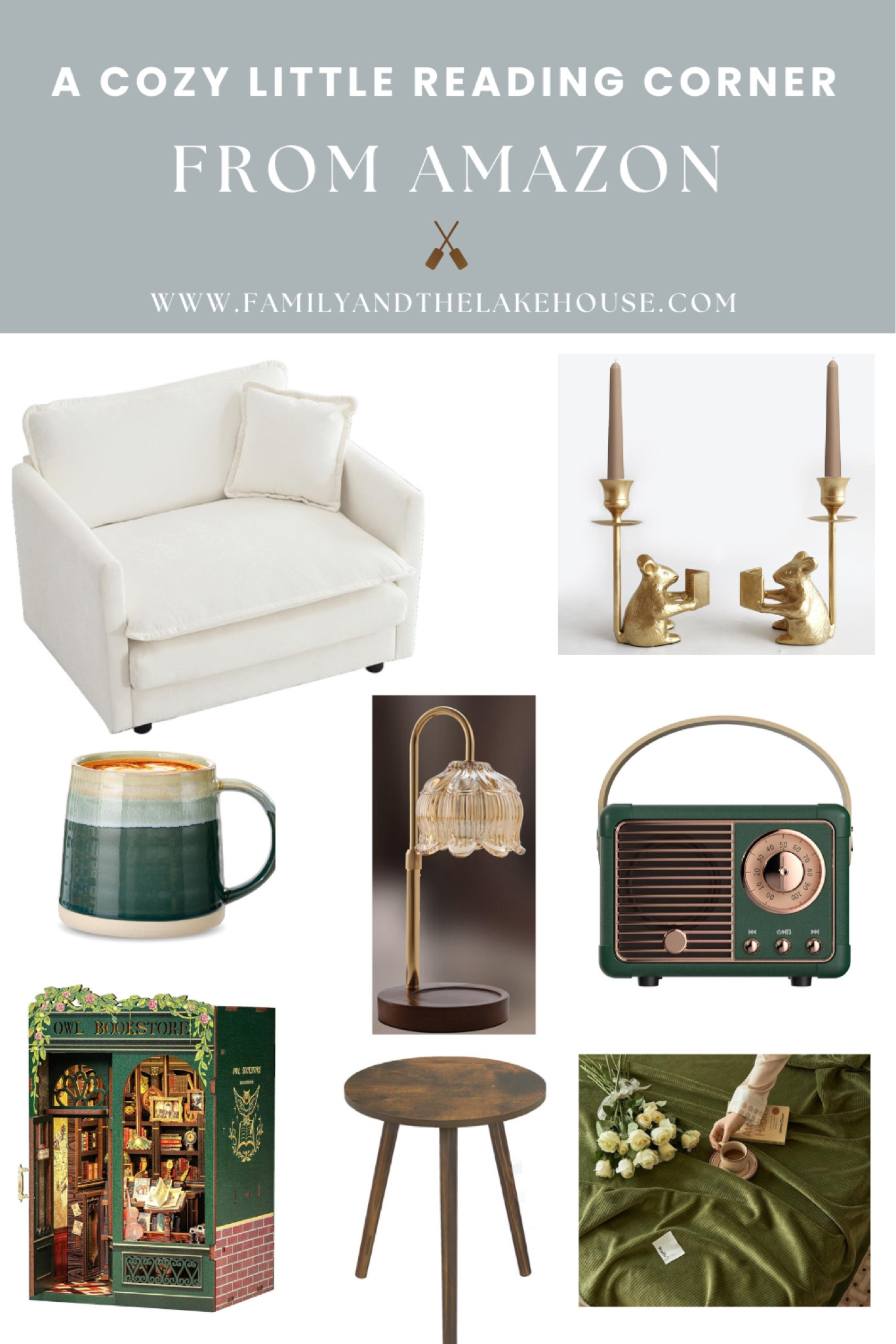 A cozy little reading corner and pretty gifts ideas for the cozy person in your life. ✨🕯️🐭📚

#LTKHoliday #LTKHome #LTKSeasonal