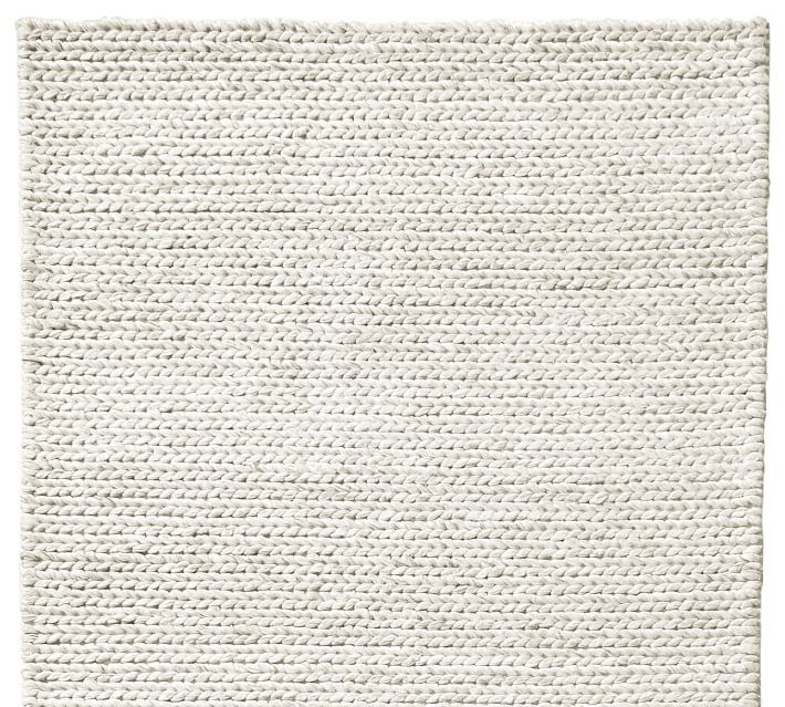 Chunky Knit Sweater Handwoven Rug, 8 x 10', Heathered Gray | Pottery Barn (US)
