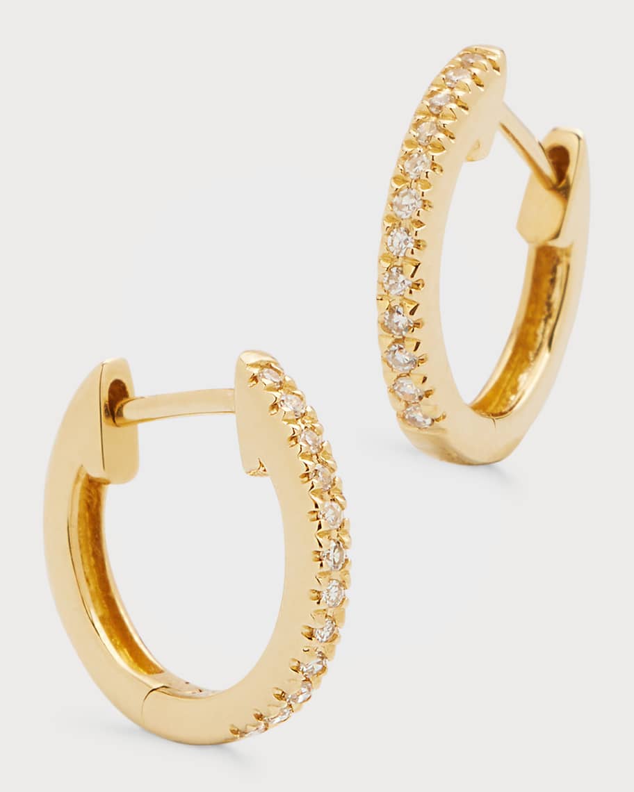 Zoe Lev Jewelry 14k Gold 0.10ct Diamond Huggie Earrings | Neiman Marcus