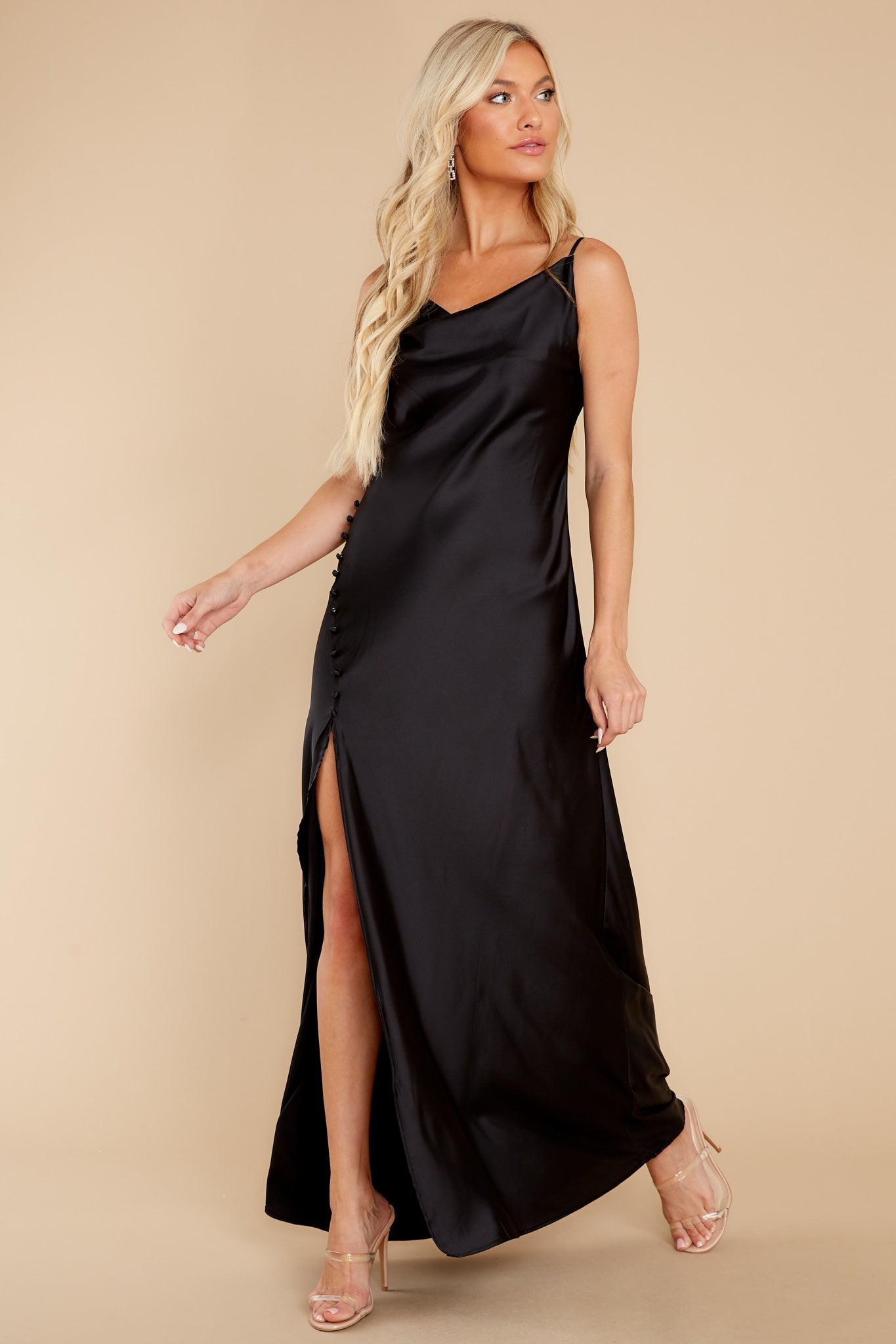 Illustrious Woman Black Maxi Dress | Red Dress 