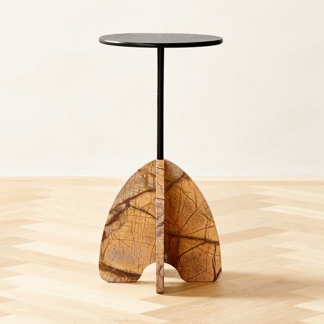 Spazio Brown Marble Side Table | CB2