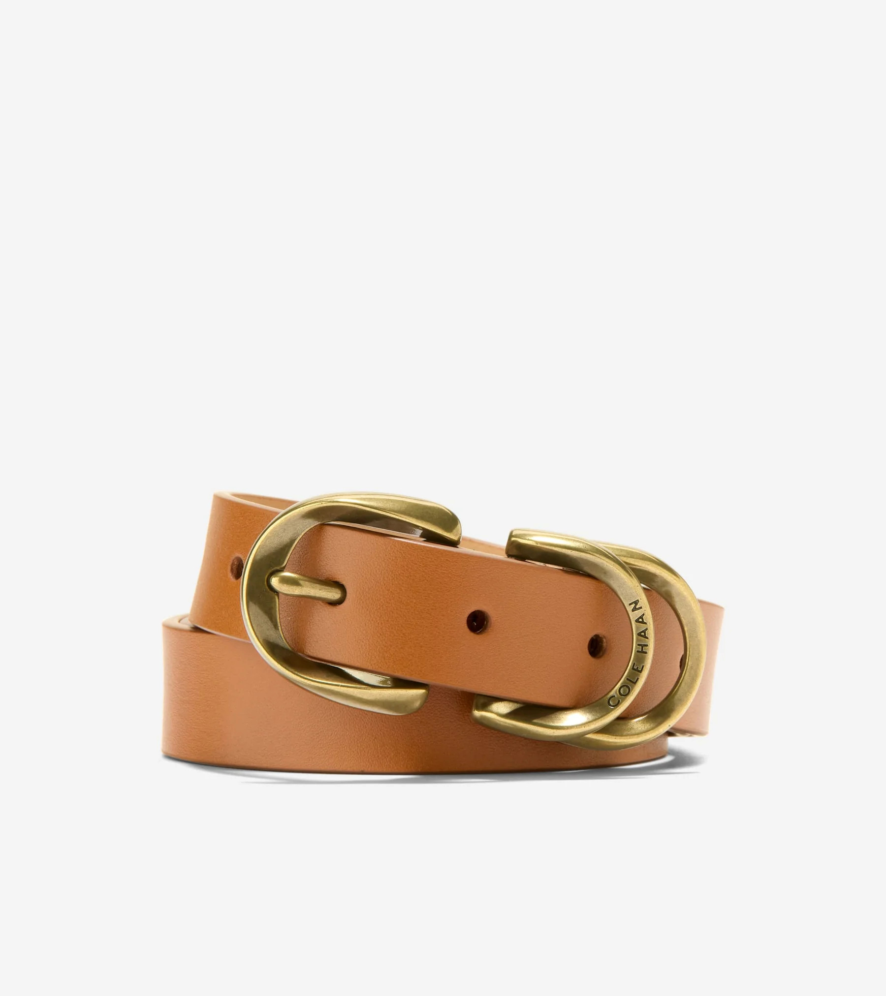 Women's 25MM Slim Double Loop Belt in Brown | Cole Haan | Cole Haan (US)