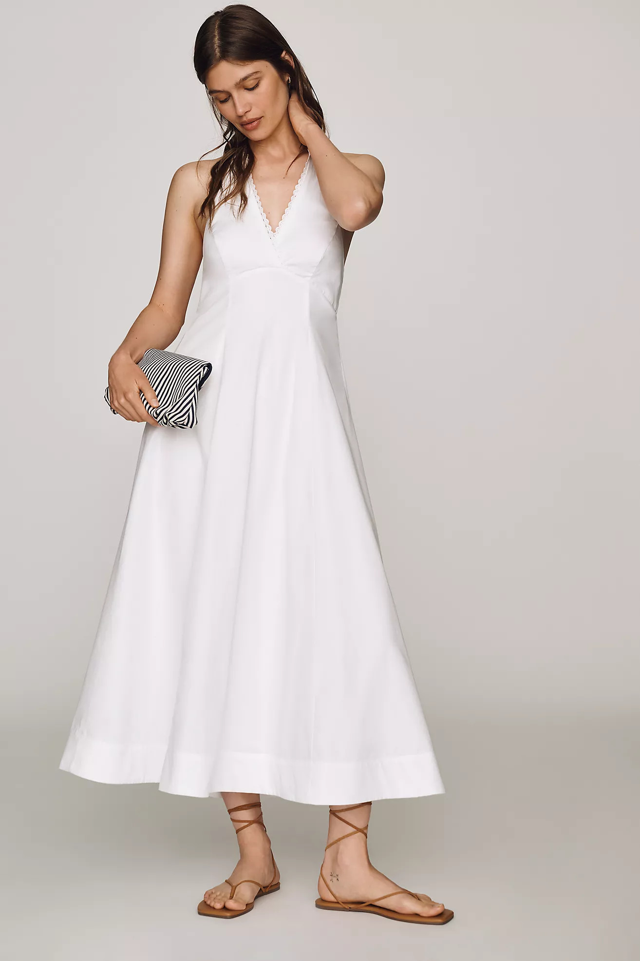Maeve Cotton Halter Midi Dress | Anthropologie (US)