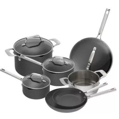 Emeril™ Essential Nonstick Hard Anodized 11-Piece Cookware Set in Black | Bed Bath & Beyond