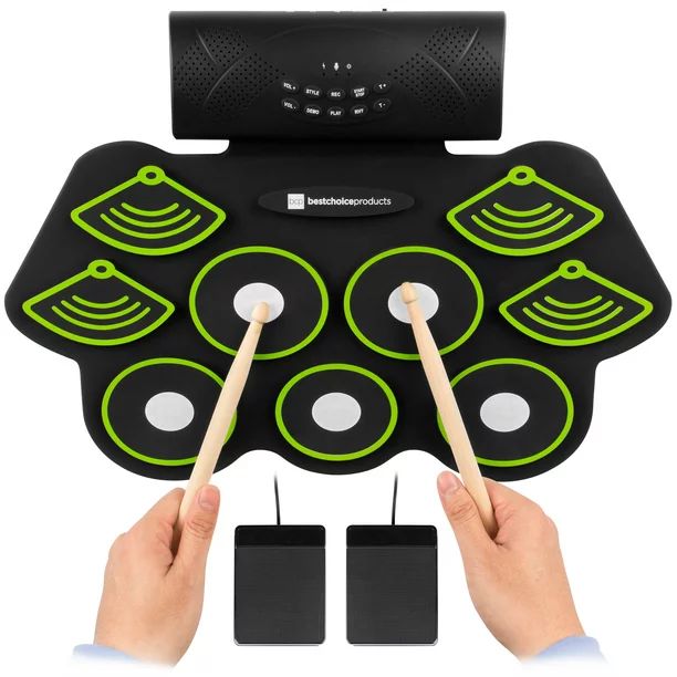 Best Choice Products Electronic Drum Set, Bluetooth Roll Up Portable Pad Kit with Built-In Speake... | Walmart (US)