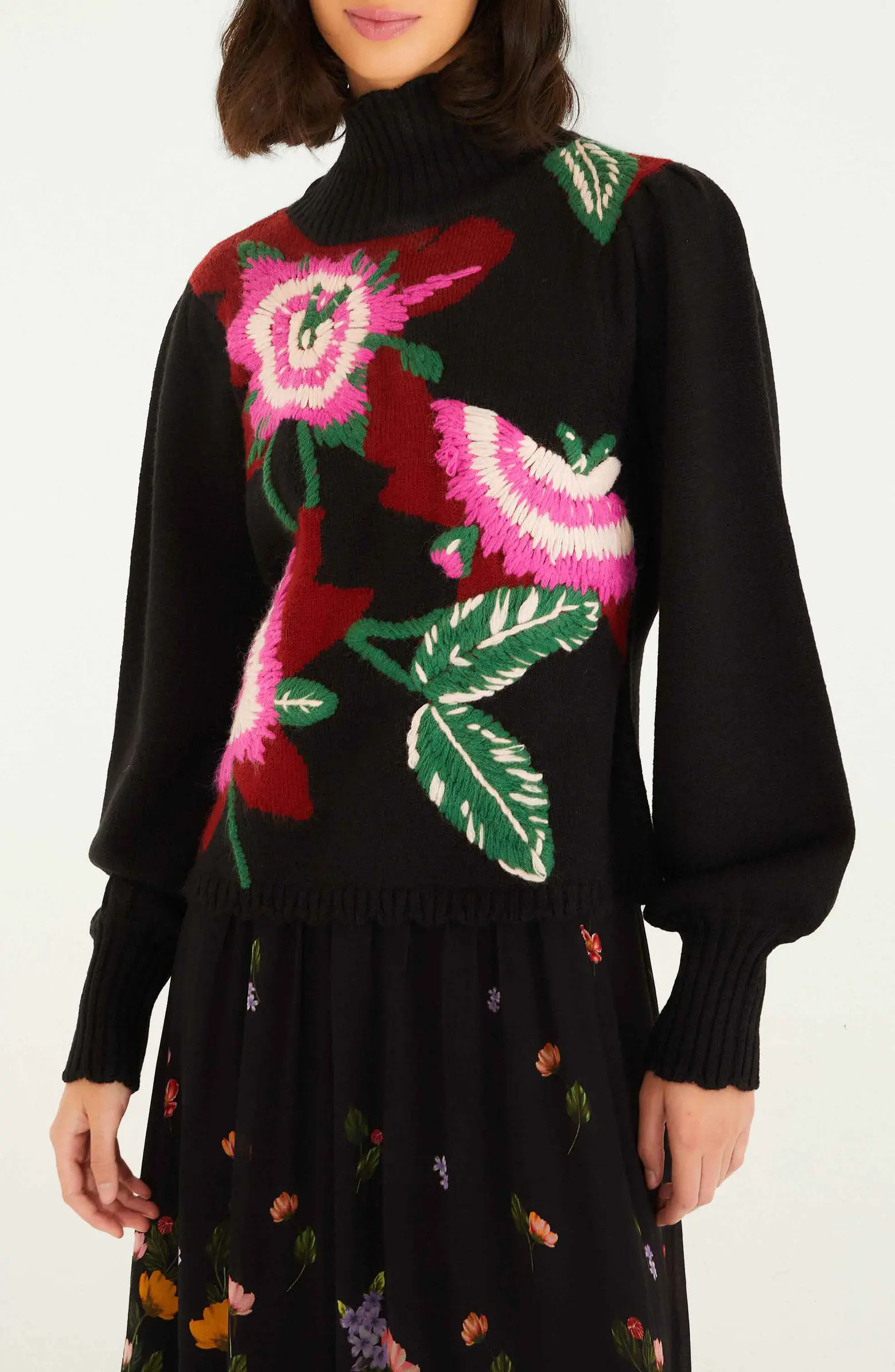 Colorful Flower Turtleneck Sweater | Nordstrom