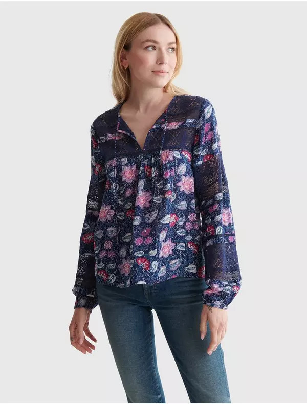 Inset Boho Blouse | Lucky Brand