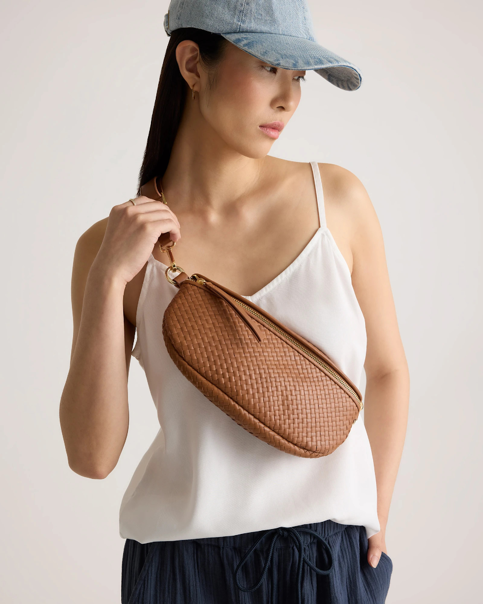 Italian Leather Handwoven Sling Bag | Quince