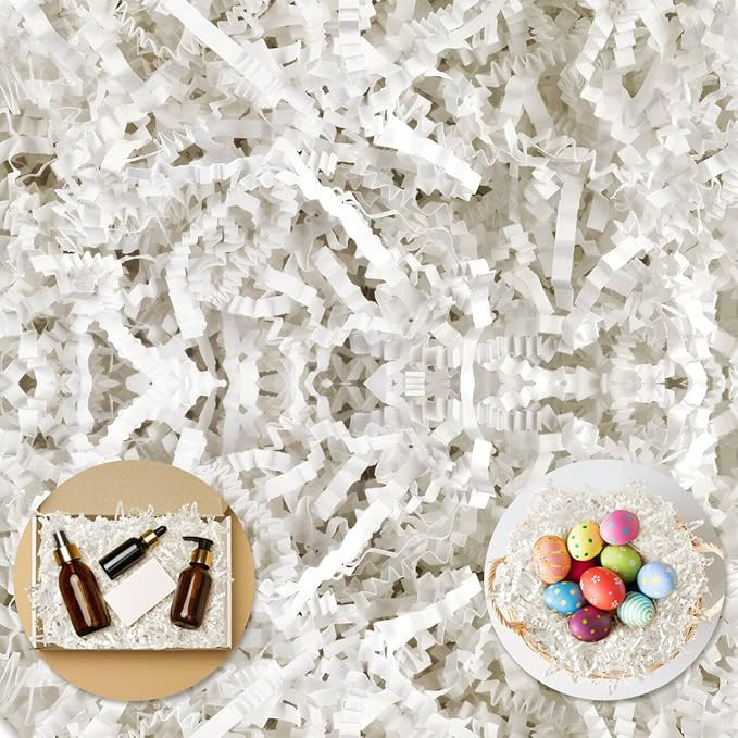 Darfukei Crinkle Paper Filler, 1/2LB(8 oz) Shredded Paper For Gift Baskets, White bridesmaid prop... | Amazon (US)